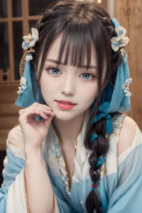 <lora:koreandolllikeness_v10:0.2>, <lora:eleganthanfuruqun_v10:0.8>,((wide shot)),(full body),

1girl, [(blue ru_qun:1.4):(hanfu...