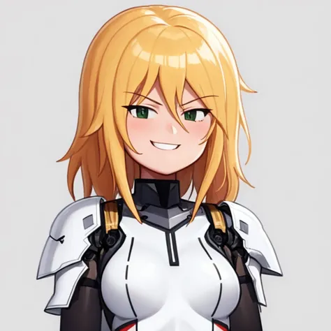 1girl, robot_joints, mechanical parts, (mecha musume:0.3), white armor, full_armor, upper_body, shoulder armor, smirk, simple_background
<lyco:FizzySpiderCider_Style_R128_v1:1.0> fsc_art,