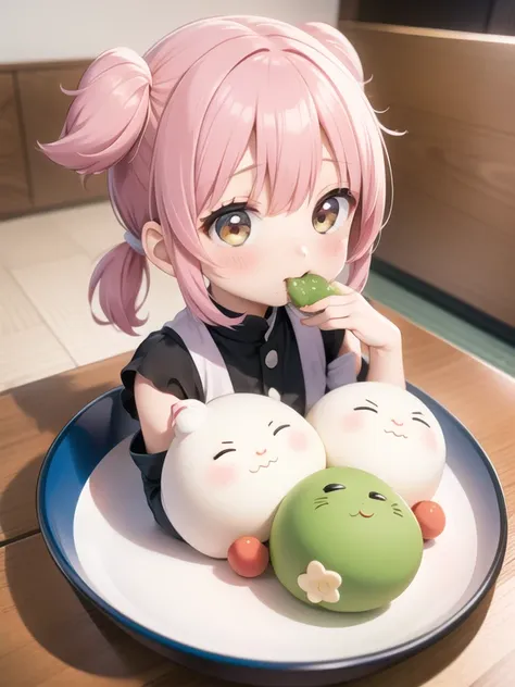 eating kagamimochi