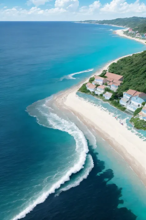 a view of a beach and a resort from the air