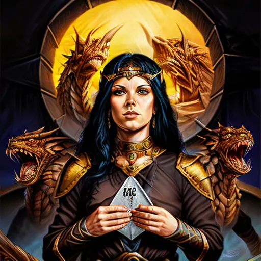 human female cleric with black hair and dark brown eyes, fantasy art, dungeons and dragons, portrait