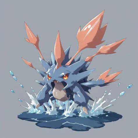 volatile nuzzlewocky, Rock/Water type, simple background<lora:EnvyMonXL03_FinalForm:1>