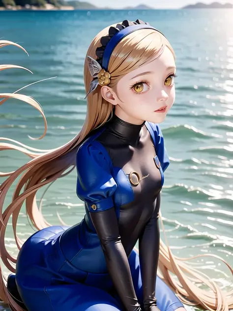 1girl, solo,(best quality),(masterpiece:1.1), full body, looking_at_viewer, neck_ribbon, cute, clear facial skin,