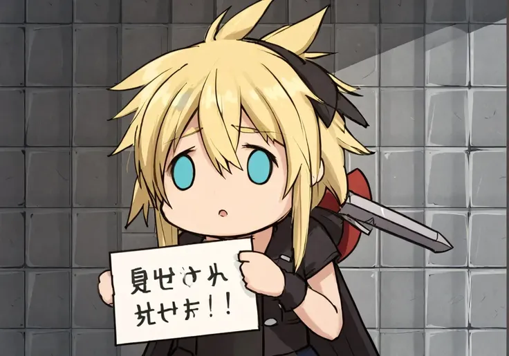 <lora:fx_meme_xl:1> <lora:cant_show_this_xl:1>
(Cloud Strife:2.0), fxmeme, portrait, cant show this (meme), holding sign, > <, final fantasy VII, male