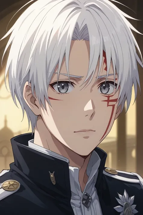 score_9, score_8_up, score_7_up, source_anime, rating_safe, intricate details, , , depth of field, 1boy, solo, male focus, <lora:allen_walker_pony:0.74>, allen_walker, white hair, grey eyes, short hair, , facial mark, , , <lora:sdxl_lightning_8step_lora:1>