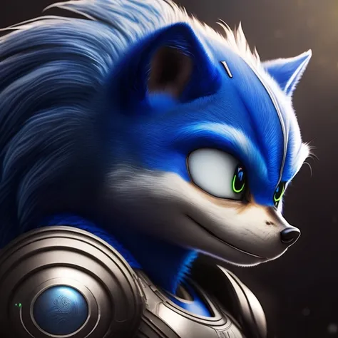 cinematic portrait of a sonic as alien ,  award winning, dark light, shading, high quality, detailed  <lora:pdalns:1.2>