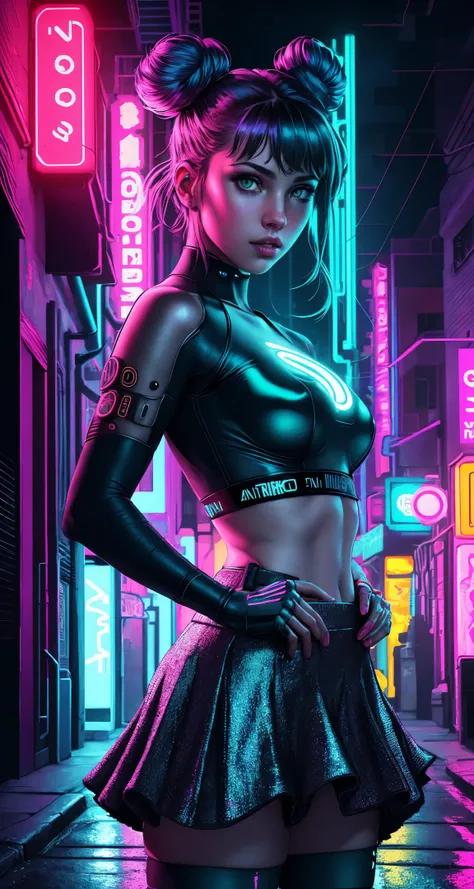 A mesmerizing female cyberpunk street artist, creating a vivid and detailed holographic mural in a neon-lit urban alley,
([Diane Lane|Scarlett Johansson|Kate Upton]:0.8), closeup,
Amazing fine detail, glowing eyes, [(colorful explosion psychedelic paint co...