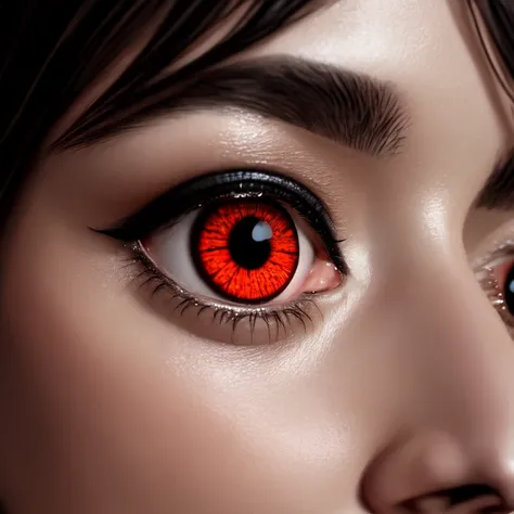 Movie, best quality, clear graphics, torch light, (The detail is clear to every hair on the face), 1girl, demonic, evil, nsfw, sexy woman, eye depth, (brother moons), (dead space) ,science fiction, (beautiful glowing red eyes), photo realistic, 20 megapixe...