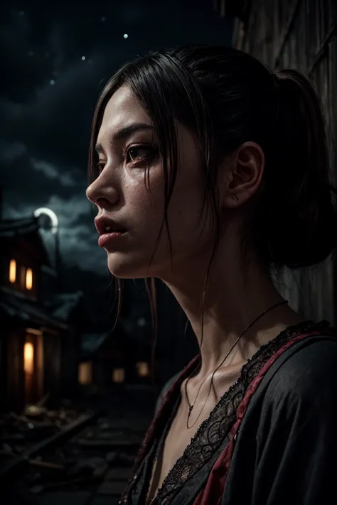 ((demon girl, horror)), broken architectures, ruins, grey
looking at viewer, standing,
(insanely detailed, beautiful detailed face, masterpiece, best quality) cinematic lighting, solo <lora:epi_noiseoffset2:1>
BREAK
outdoors, japanese ghost village, night ...