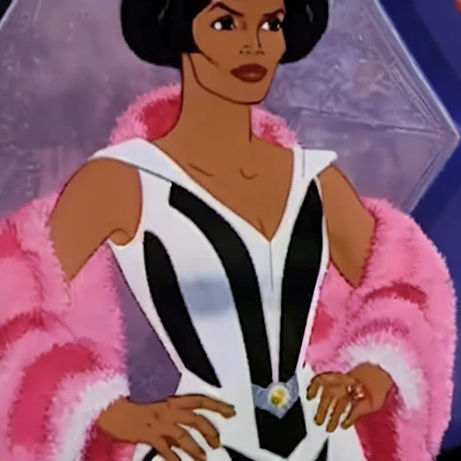 masterpiece portrait of halle berry, wearing plate armor, bloom, light sparkles, filmation motu style