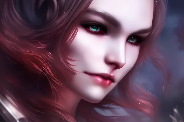 fantadsk2, 1girl, digital art by wlop, looking_at_viewer,  cleavage ,  close up, incredibly detailed, portrait, digital illustra...