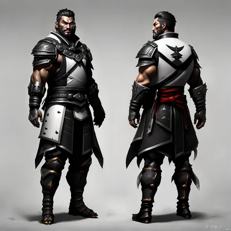 photo of a ((male)) super samurai assasin, with stylized black hair, Huge body, strong mussels, white armor, <lora:Samurai:0.35>,<lora:AssasinsCreed:0.25> , grey background