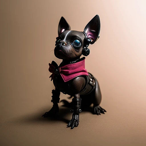 A (microworld:-0.5) of an biologically accurate of a Dollpunk style dog