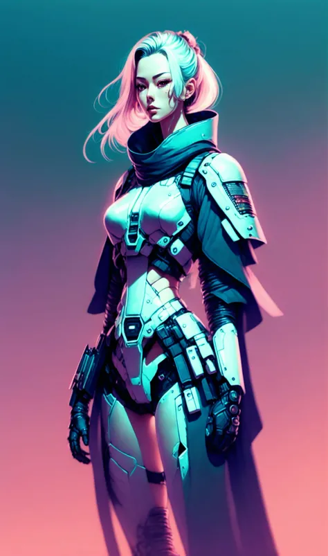 photo, BREAK
an attractive woman [gunslinger:bountyhunter:0.4] utility belt BREAK
(CyberRonin style a woman in a [french cuirass|space suit standing] in front of a colorful background:0.3) BREAK
(LiminalSpace style a picture of a futuristic looking structu...