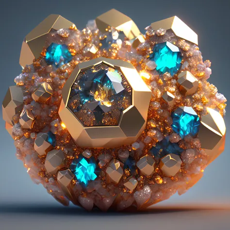 dreamlikeart beautiful mineral, fan golden crystals, ultra detailed, incredible lighting, hyper detailed, 8k, unreal engine 5, 3...