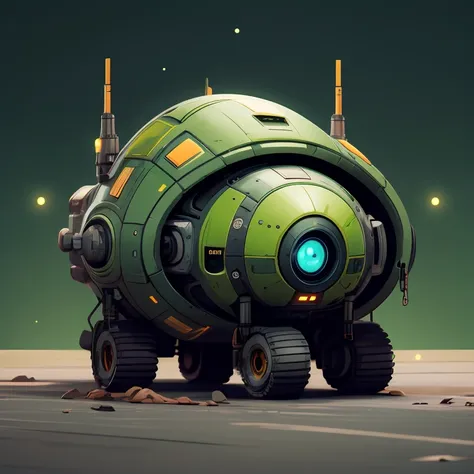 big green spaceship,barren planets background,cannons,<lora:CuteSpaceships:0.8>,