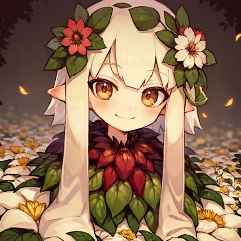 solo mature aged_up 1girl, in a field of flowers, smirk, wearing plants, wearing leaves, covered in leaves,  hair flower, 
<lora:AlraunePlantGirl[alraune]V2:1> alraune
  <lyco:HerrscherAGGA2023_SD_Splatoon_Inkling_LORA_V1:0.8>,