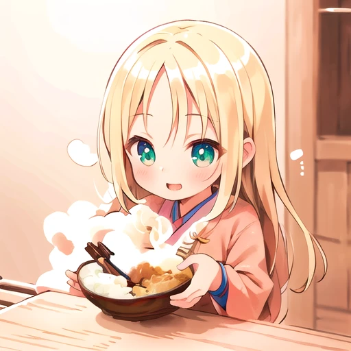 highres,best quality,
best quality, ultra-detailed, traditional media, (sktch:1.2),
cheerful cute girl sitting with forehead blonde long hair, open mouth, 
 holding chopsticks, chopped spring onion, nattou rice bowl, wooden table,
 <lora:nattou_SD15_V1:1>,...