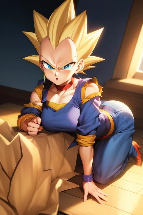 masterpiece, best quality, vegeta, super Saiyan, yellow hair
