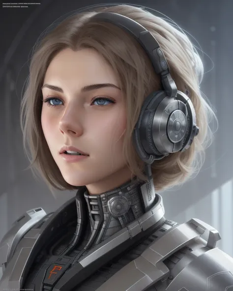 female face, female, a rugged young engineer with cybernetic enhancements,  <lora:krystal highres:0.8>, intricate, elegant, high...