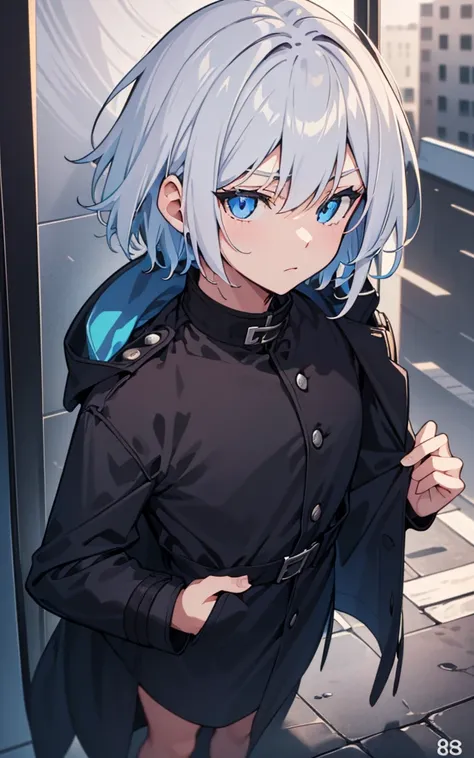 Original character silver hair　blue eyes gender 