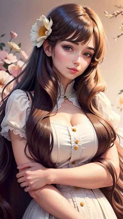 girl and flowers
