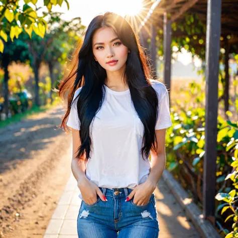 pose like a model with sun light