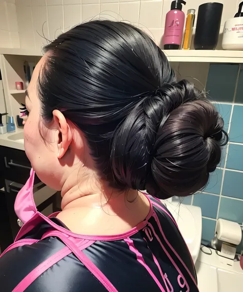 Japanese huge hair bun fat mature 001