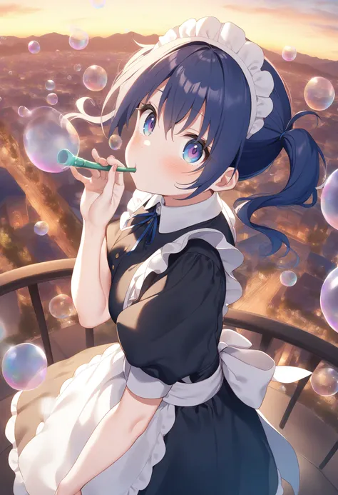 blowing bubbles