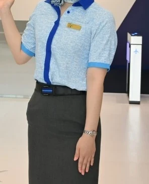 ANA flight attendant uniform blue