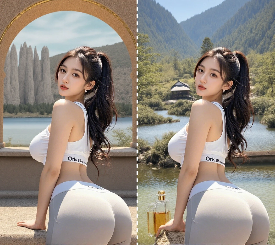 Upload a photo and the background of your photo will be randomly changed.