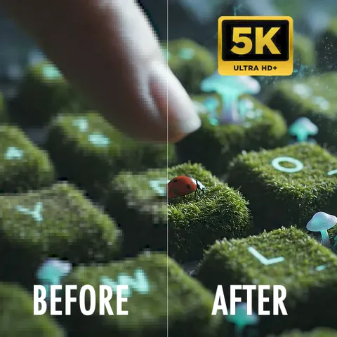 Увеличение видео до 5K  & Очиститель артефактов