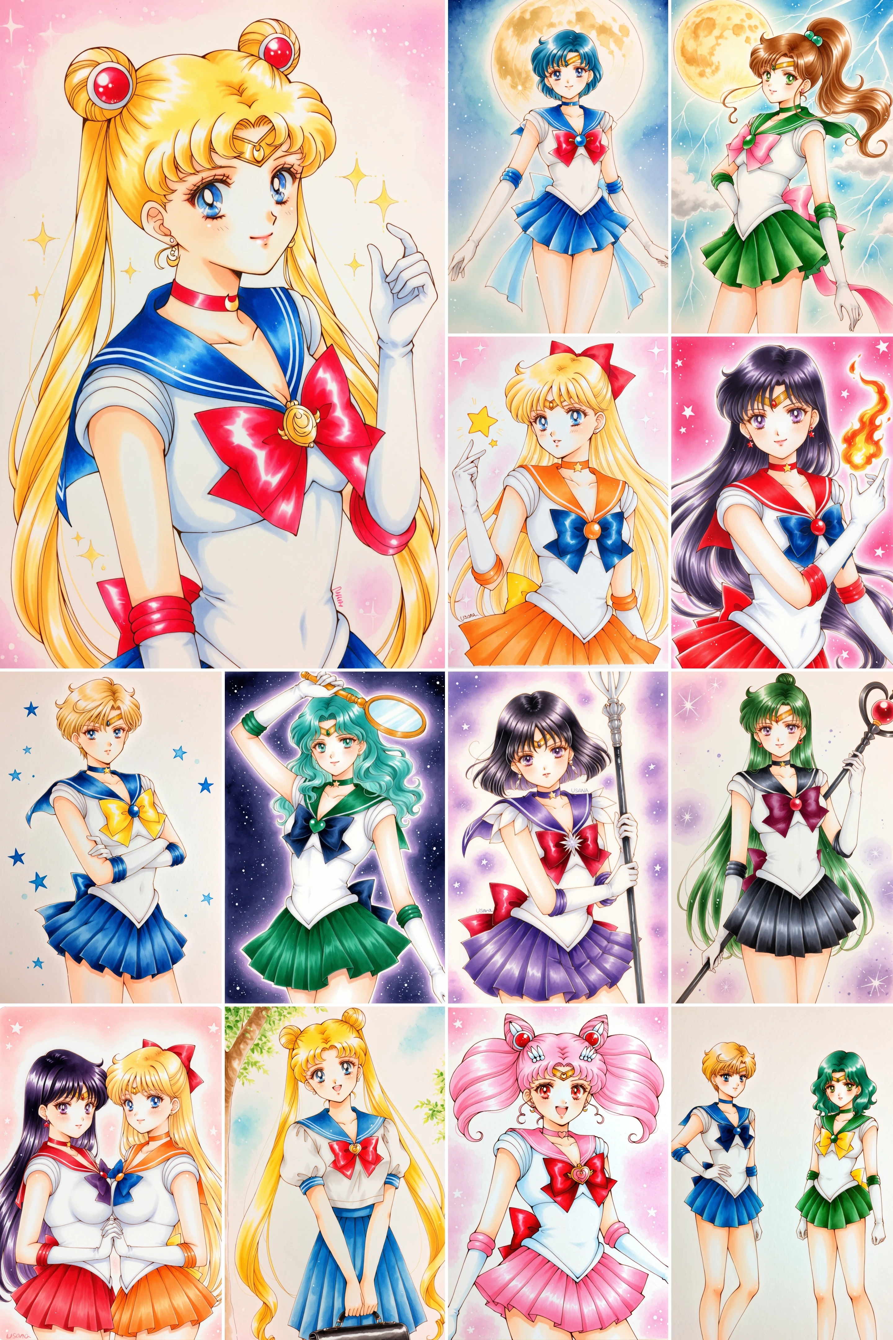usana_moon，Sailor Moon/美少女戦士セーラームーン - Artist Style illustrious XL_v1.0