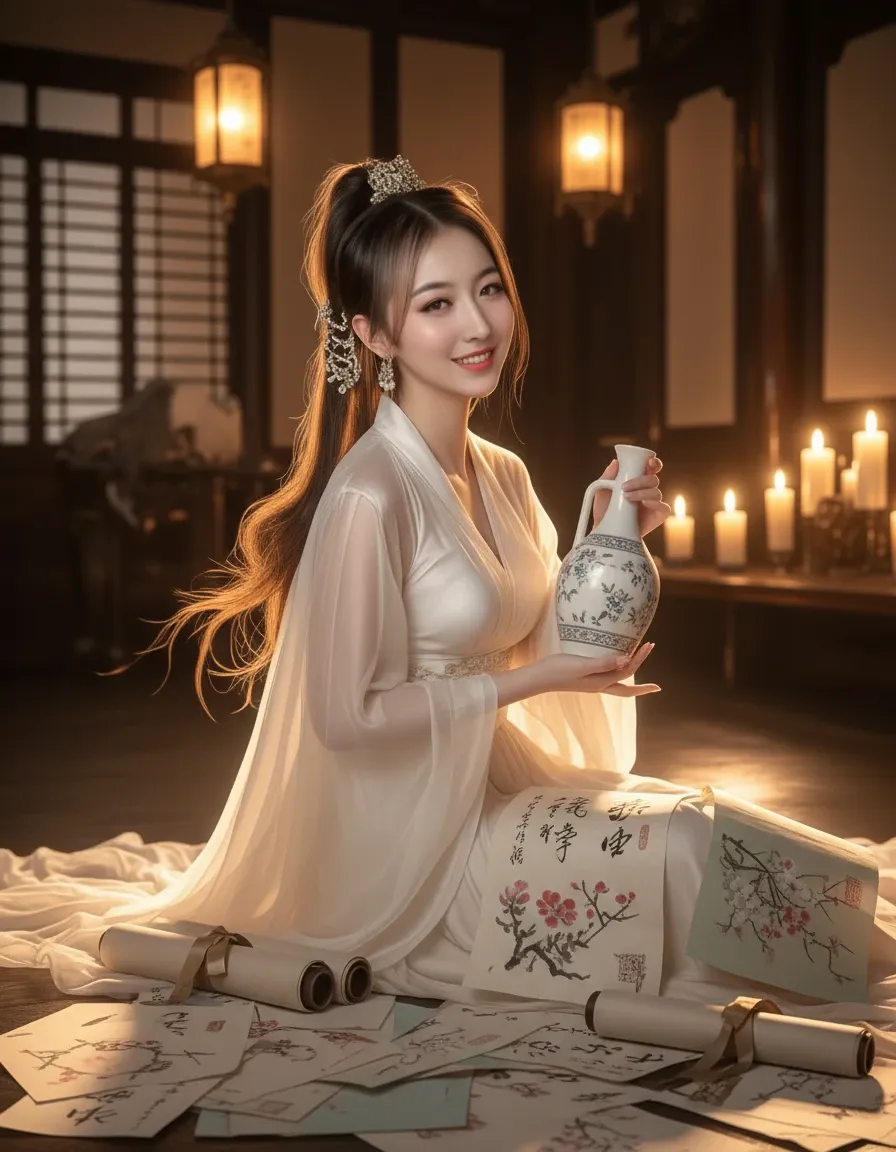 Wanita yang Menawarkan Anggur