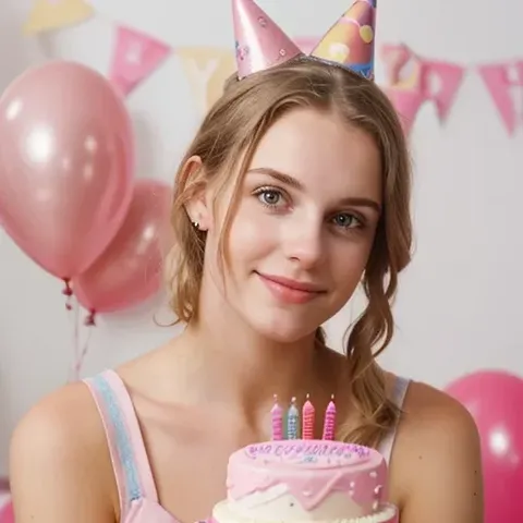 فتاة في حفلة عيد ميلاد