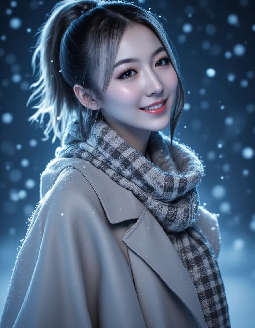 静かな降雪の中で