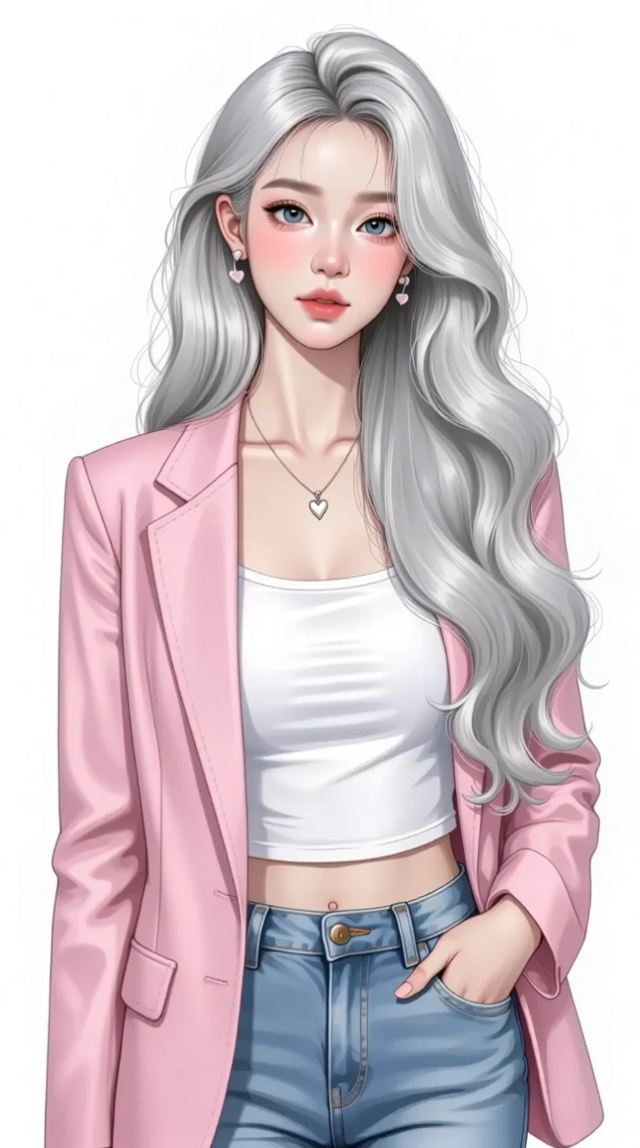 QWEN fashion illustration of a beautiful woman V1