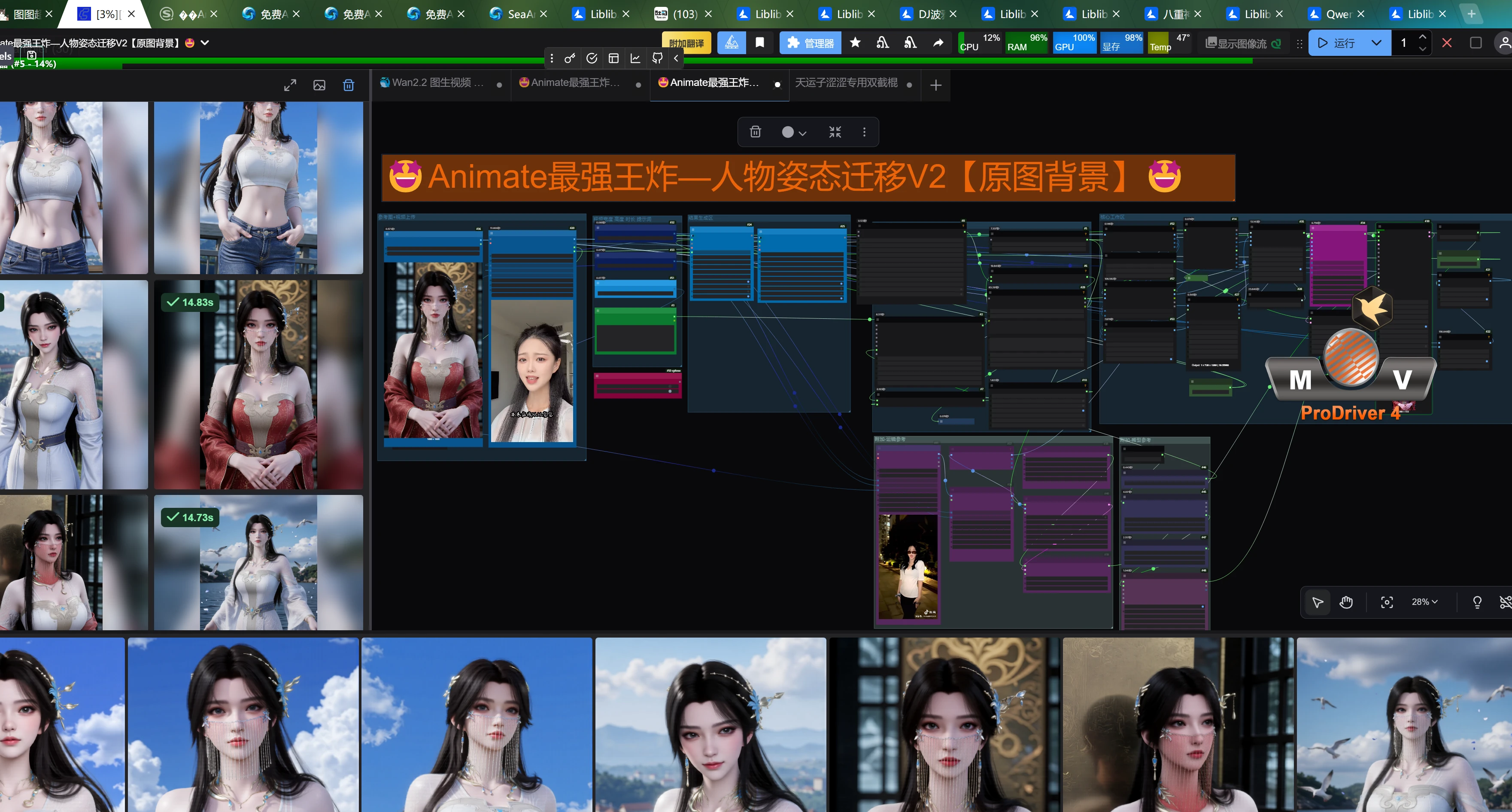 🤩Animate最强王炸—人物姿态迁移V2【原图背景】🤩多模态AI视频生成与人像迁移