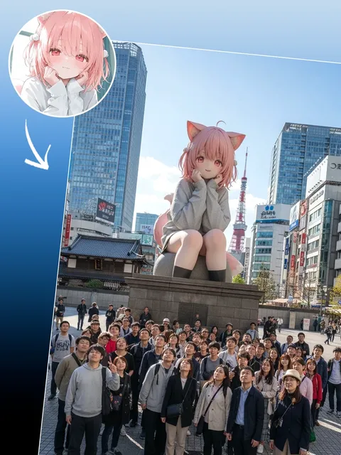 アニメ像を現実に配置