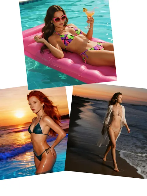 Colorful AI-designed bikini swimsuits