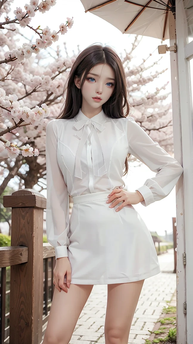 白色蝴蝶結雪紡衫裙襬套裝 2025_11_17