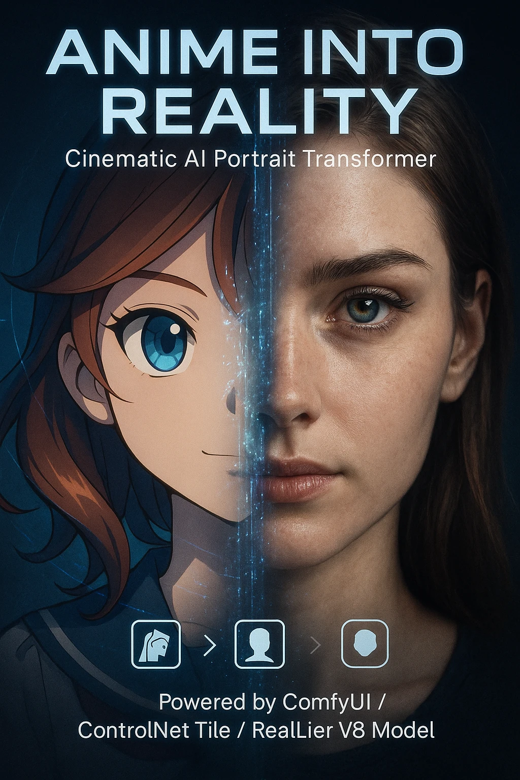 AIツールを使えば、アニメ画像を写実的な画像に変換できます. このプログラムはSD 1で動作します., これは写実的な画像を生成することに特化しています.