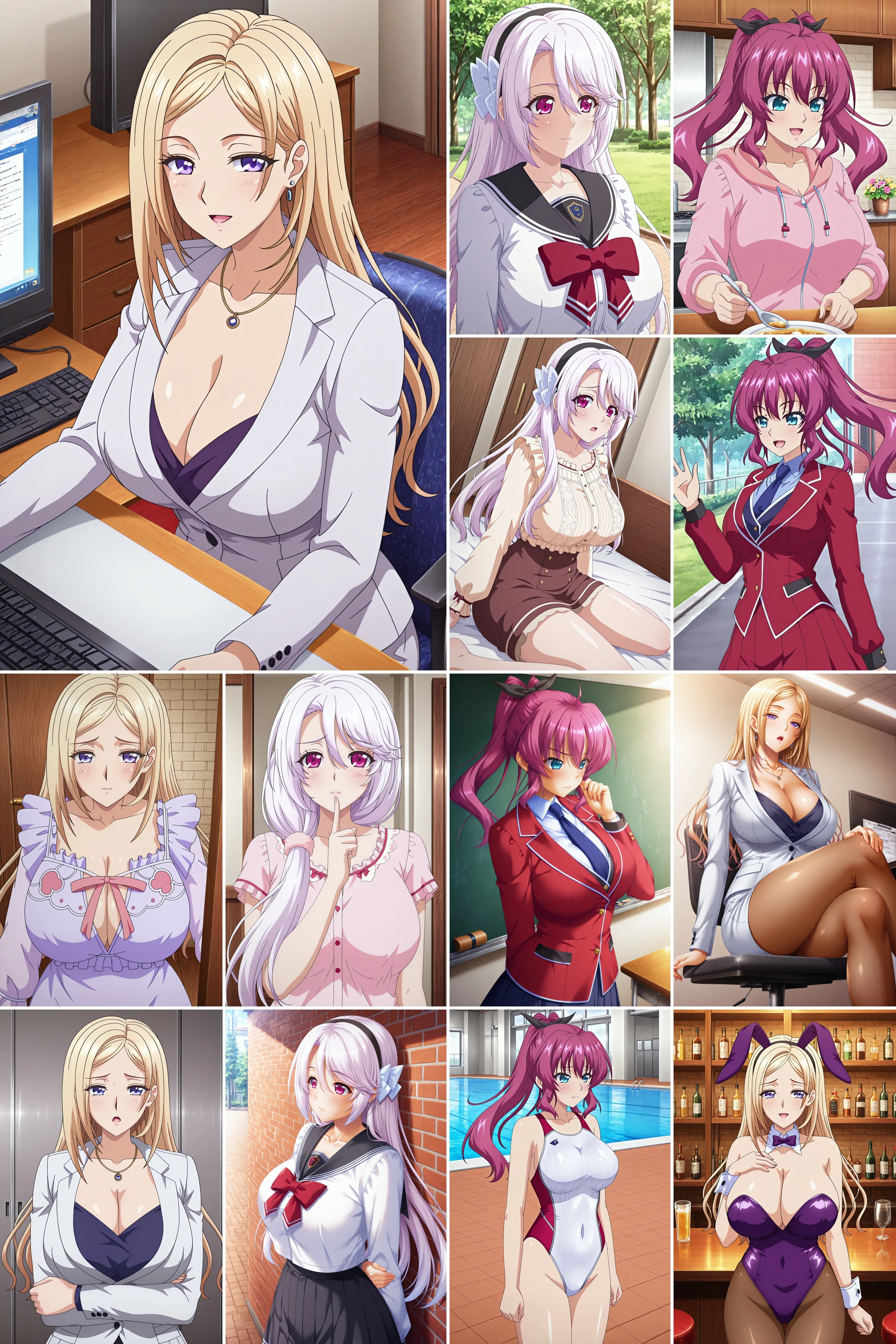 3 in 1，[BISHOP]《家属～母と姉妹の嬌声～》，Watase Otoha/Watase Nagisa/Watase Fuuka- Artist Style illustrious XL_v1.0
