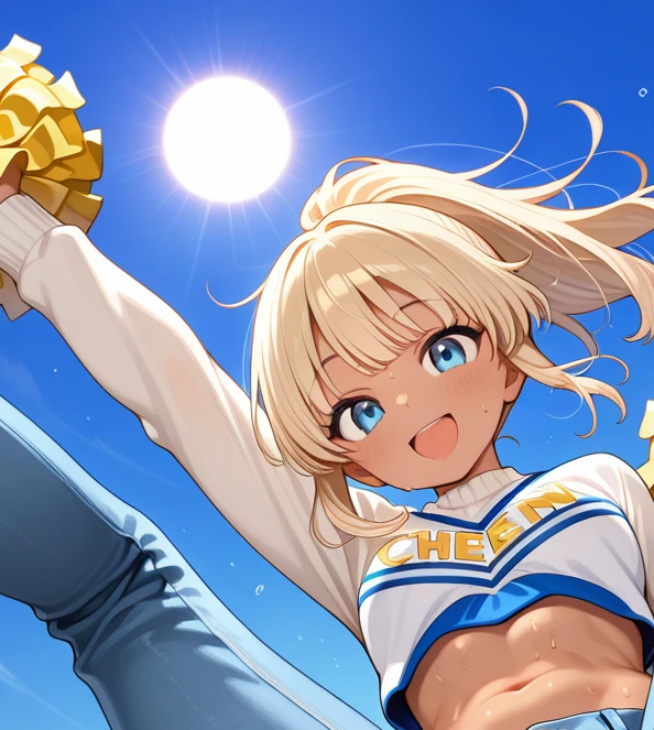 チアリーダーちょい斜め向きジャンプ / Cheerleader jumps slightly to the side 1.0
