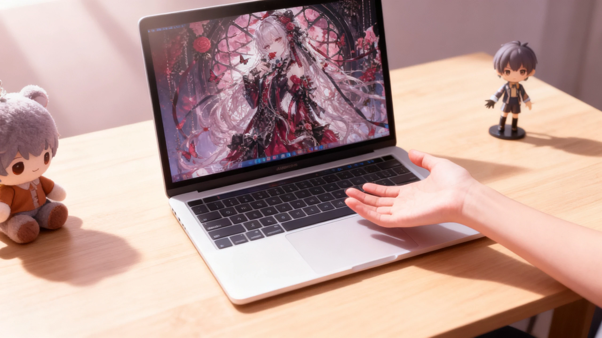 One-Click Generation of Character Screen-Break and Palm Interaction Effects