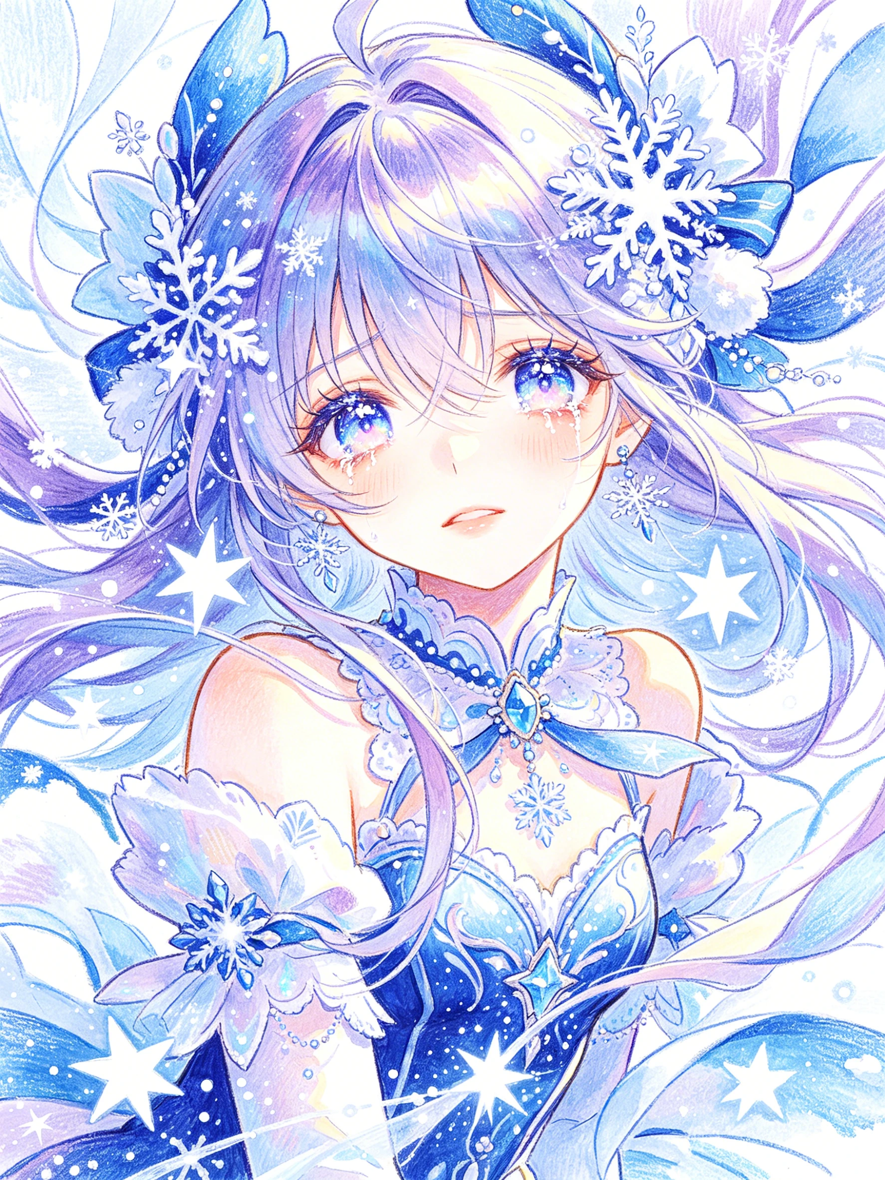 Ice Lolita Girl Watercolor Style  V1