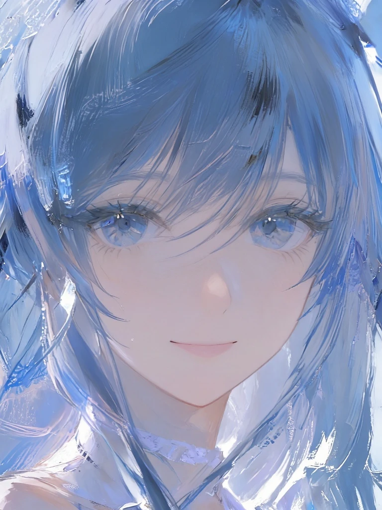 Anime illustration with thick impasto oil painting texture, obvious brush strokes, translucent color V1