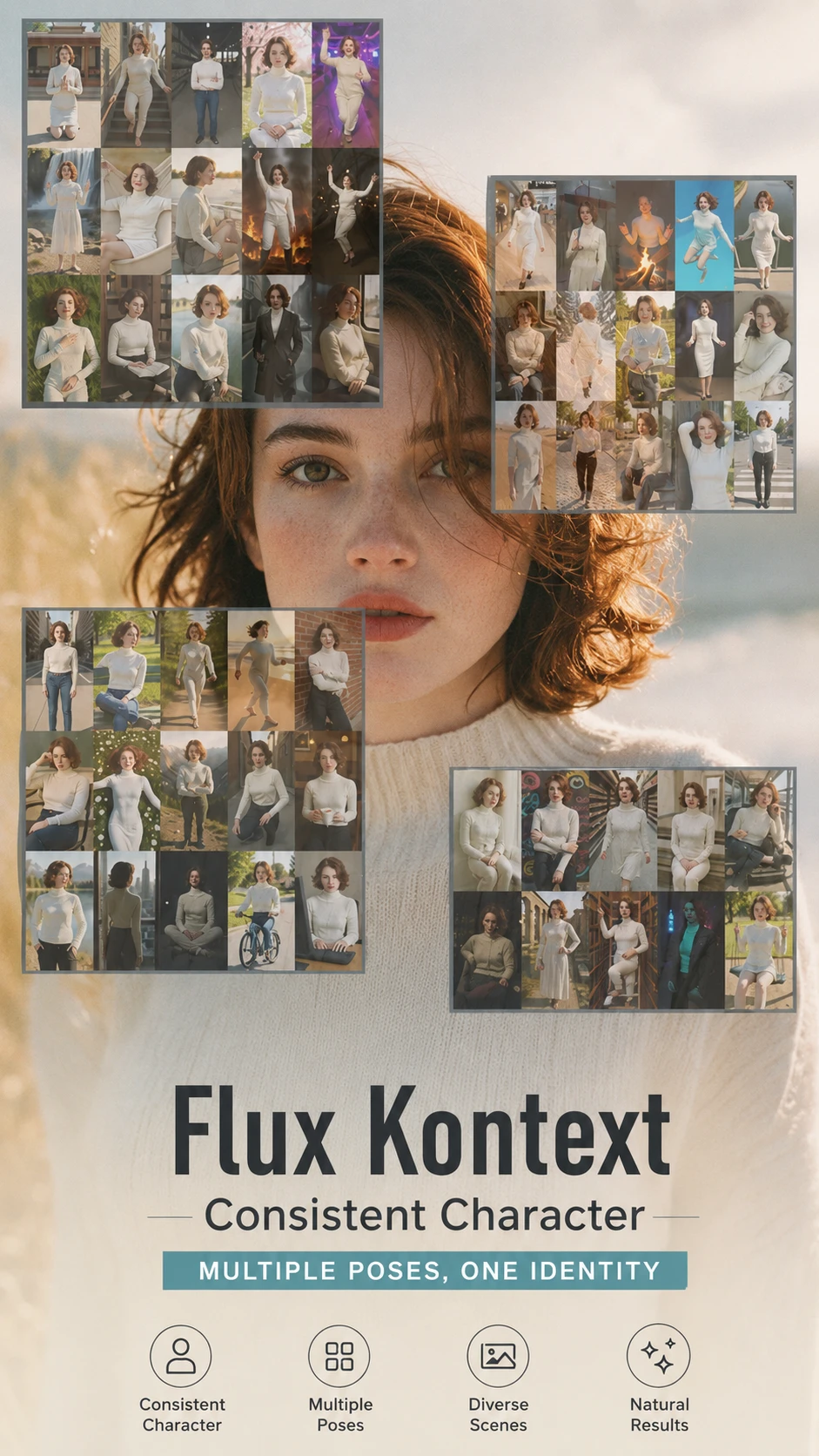 Flux Kontext – Personagem Consistente em Várias Poses