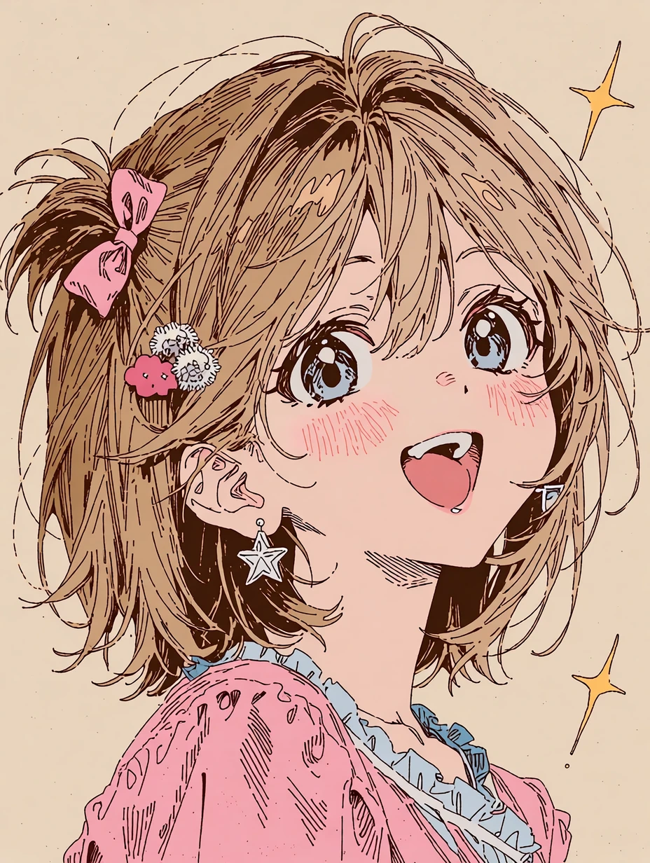 线描,铅笔绘二次元人物插画 v1.0