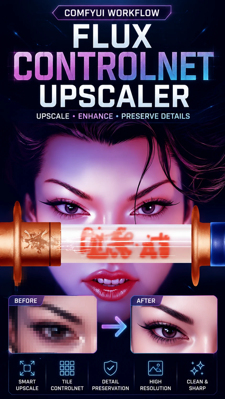 Flux Upscaler com ControlNet